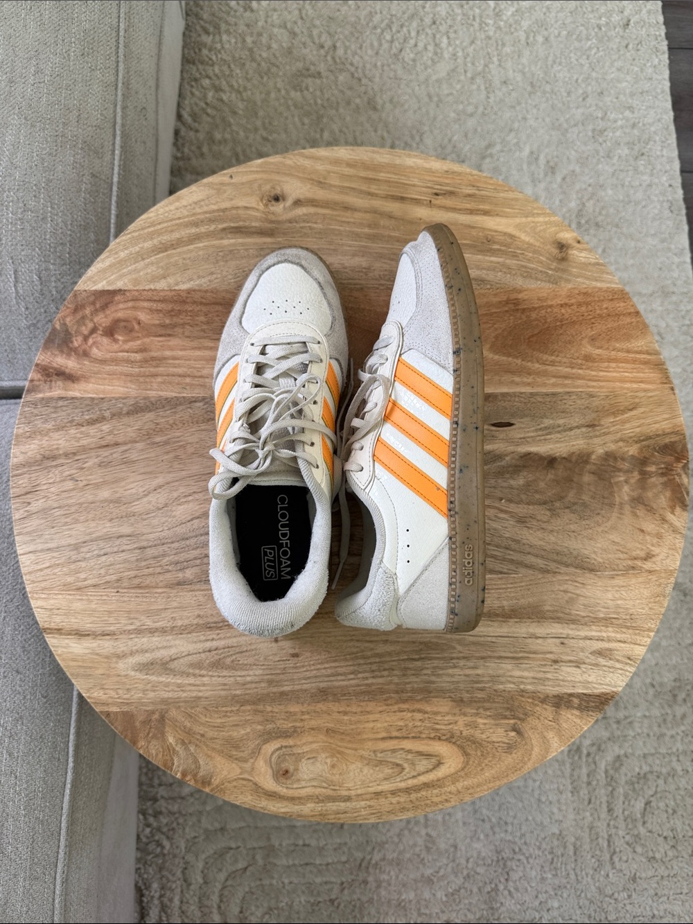 Adidas Breaknet Sleek Cream White Orange Gum Shoes I Women’s Size 9